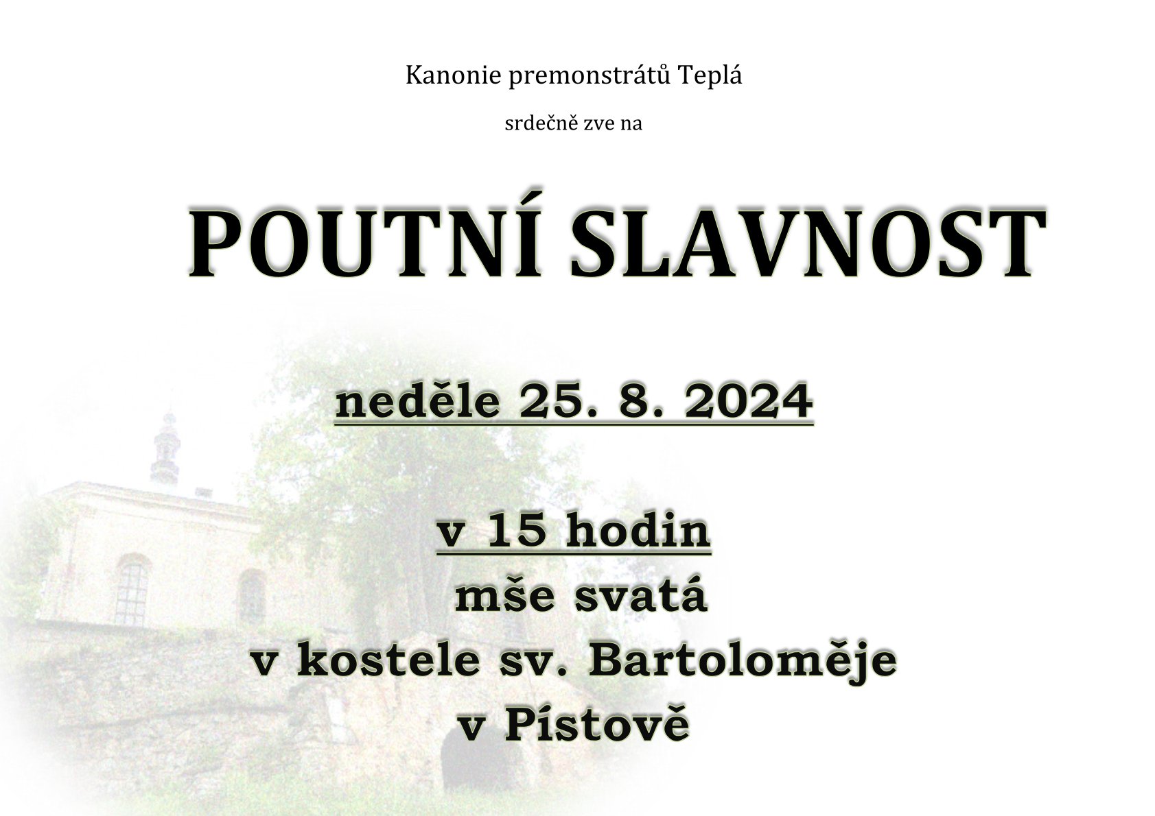 Poutn slavnost 25 8 2024 Pstov