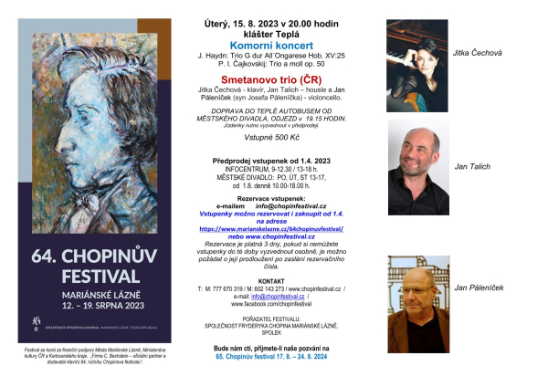 64. Chopinův festival – program Klášter Teplá